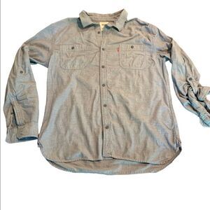 Levi’s Button Up Chambray Look Blue Shirt XL